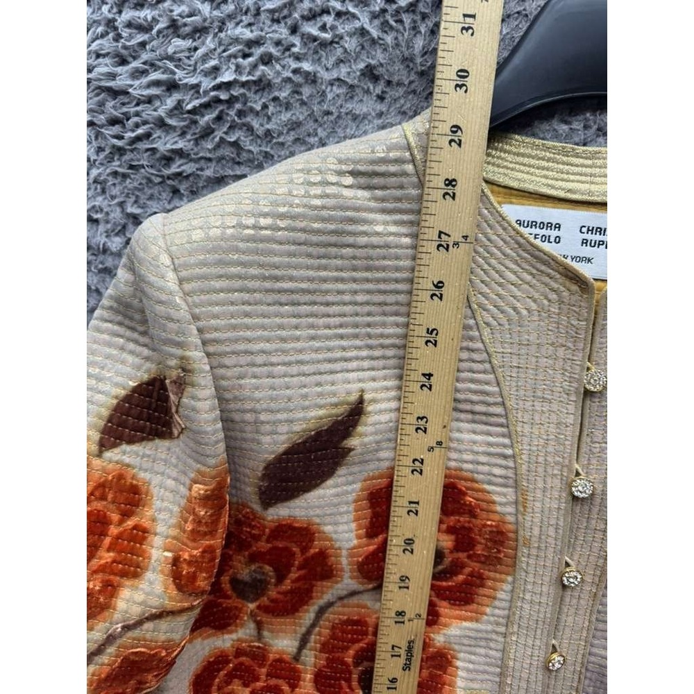 Aurora Ruffolo Christian Ruperto New York Floral Embroidered Cardigan Womens M/L - Picture 10 of 10